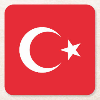 トルコの国旗 スクエアペーパーコースター