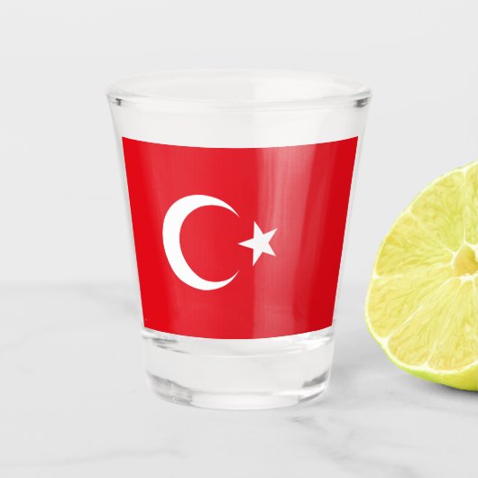 トルコの国旗 (トルコ) ショットグラス (正面)