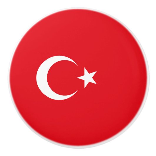 トルコの国旗 (トルコ) セラミックノブ (正面)