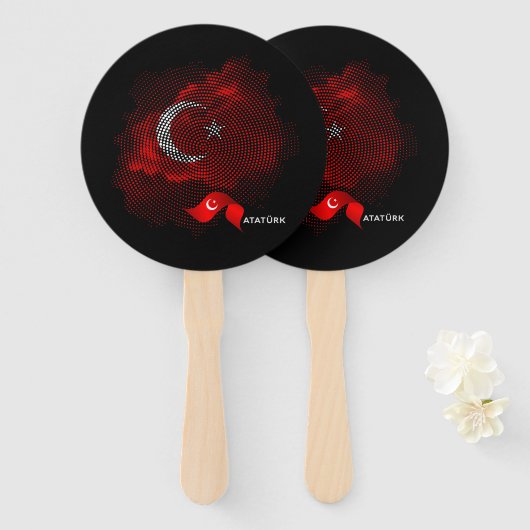 トルコの国旗 ハンドファン (正面&裏面)