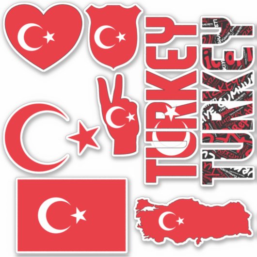 トルコの国章の国を象徴する素晴らしい形 シール (正面)