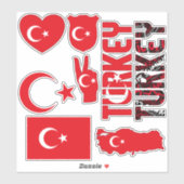 トルコの国章の国を象徴する素晴らしい形 シール (シート)