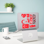 トルコの国章の国を象徴する素晴らしい形 シール (デスク上のノートパソコン)