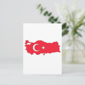 トルコの地図に国旗 ポストカード (スタンド正面)