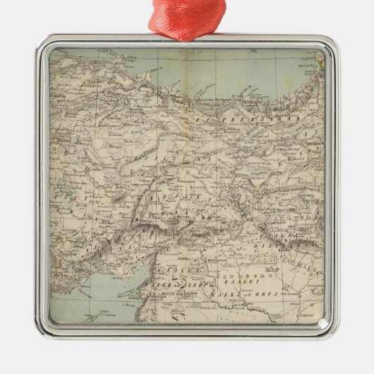 トルコの地図書の地図 メタルオーナメント (正面)