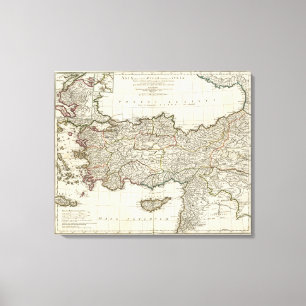 トルコの地図 キャンバスプリント