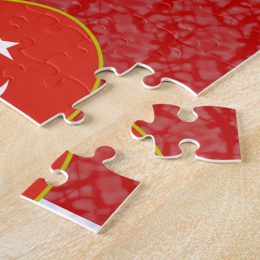 トルコの天使の黒髪が国旗を着た ジグソーパズル (側面)