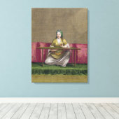 トルコの女の子、刺繍刺繍、18世紀(彫刻) キャンバスプリント (インサイチュ (ウッドフロア))