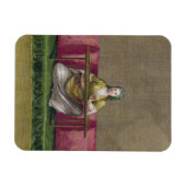 トルコの女の子、刺繍刺繍、18世紀(彫刻) マグネット (横)