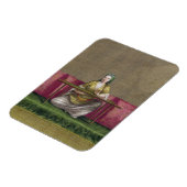 トルコの女の子、刺繍刺繍、18世紀(彫刻) マグネット (左側)