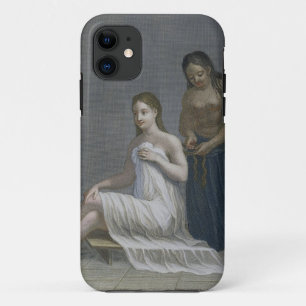 トルコの女の子、編んで彼女の毛を浴室でもらいます iPhone 11 ケース