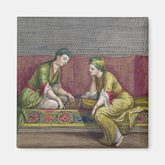 トルコの女遊の子、マンガラ、18世紀（英語） マグネット (正面)