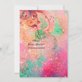 トルコの妖精の物語、明るい赤のピンクの輝き 案内状 (裏面)