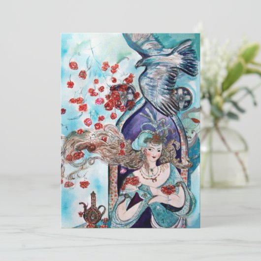 トルコの妖精の物語、明るい赤の青い紫の輝き 案内状 (スタンド正面)