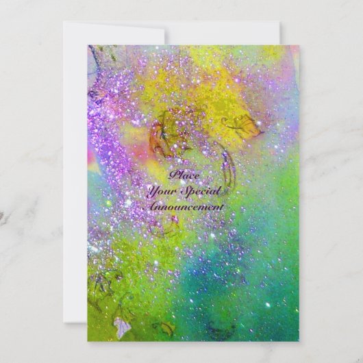 トルコの妖精の物語、明るい赤の青い紫の輝き 案内状 (裏面)