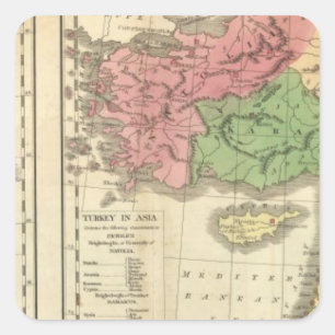 トルコの年代の地図 スクエアシール