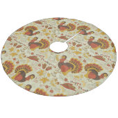 トルコの感謝祭の秋の秋パターン フリース ツリースカート (アングル)