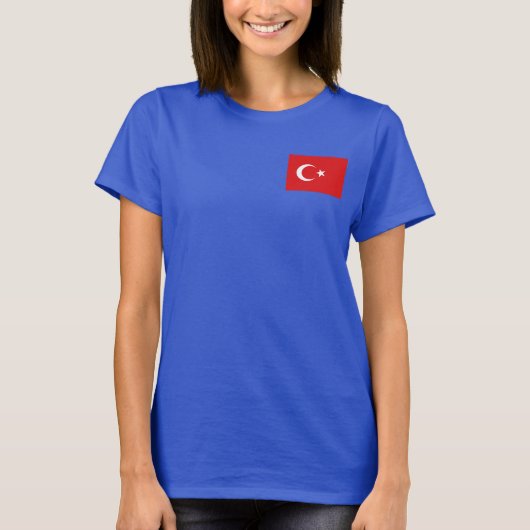 トルコの旗と地図のTシャツ Tシャツ (正面)