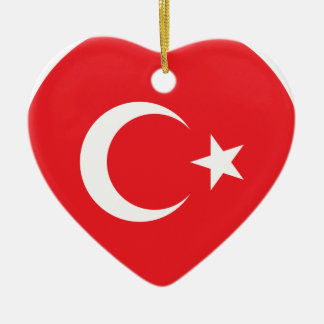 トルコの旗の円 セラミックオーナメント