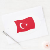 トルコの旗ステッカー 楕円形シール (封筒)