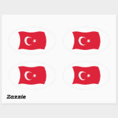 トルコの旗ステッカー 楕円形シール (シート)
