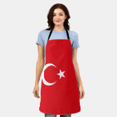 トルコの旗 エプロン (着用した状態)