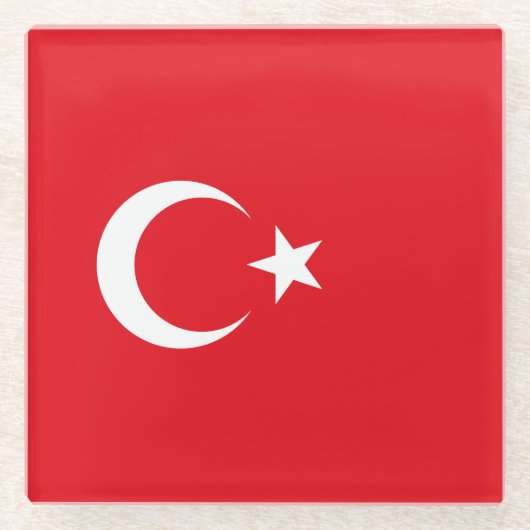 トルコの旗 ガラスコースター (正面)