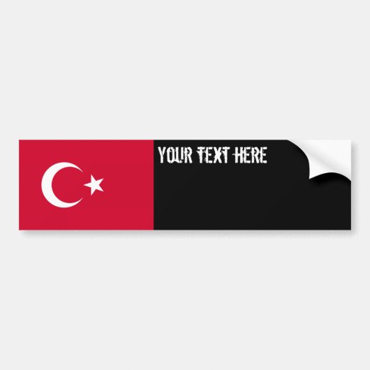 トルコの旗 バンパーステッカー (正面)