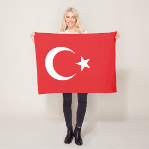 トルコの旗 フリースブランケット