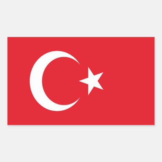トルコの旗 長方形シール (正面)