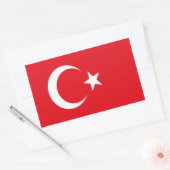 トルコの旗 長方形シール (封筒)