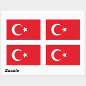 トルコの旗 長方形シール (シート)