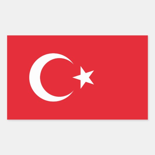 トルコの旗 長方形シール (正面)