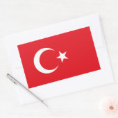トルコの旗 長方形シール (封筒)