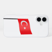 トルコの旗 iPhone 16ケース (裏面横)