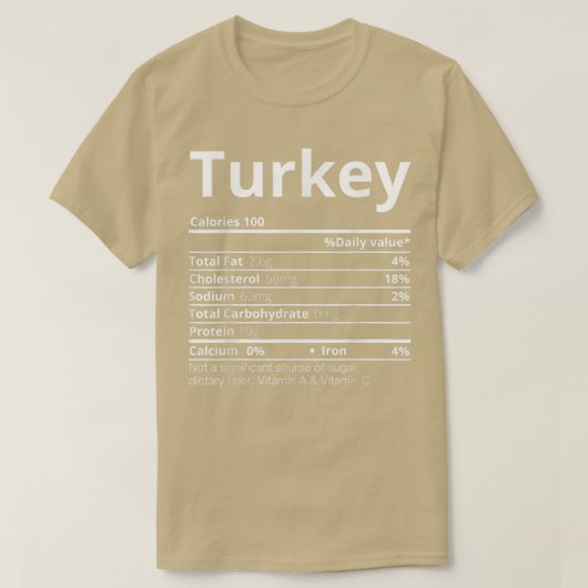 トルコの栄養事実家族の感謝祭おもしろいC Tシャツ (デザイン正面)