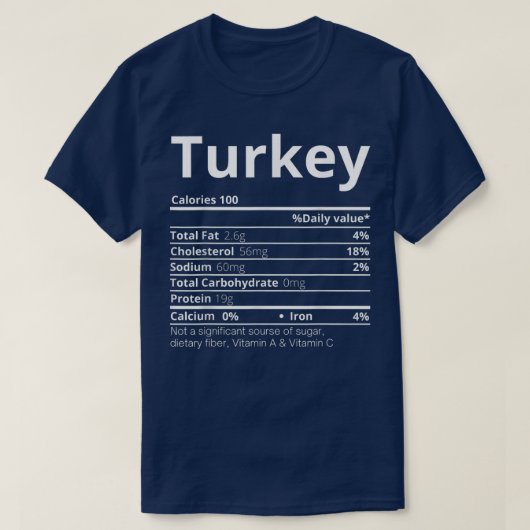 トルコの栄養事実家族の感謝祭おもしろいC Tシャツ (デザイン正面)