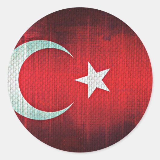 トルコの様式化された国旗 ラウンドシール (正面)