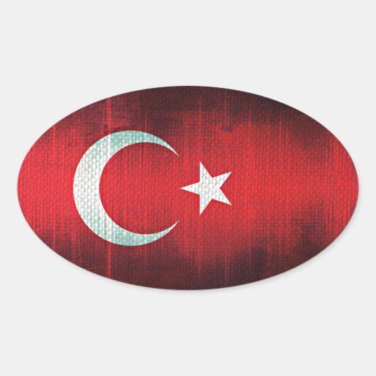 トルコの様式化された国旗 楕円形シール (正面)