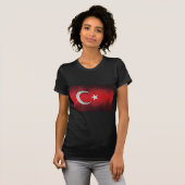 トルコの様式化された国旗 Tシャツ (正面フル)