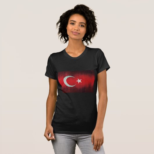 トルコの様式化された国旗 Tシャツ (正面フル)