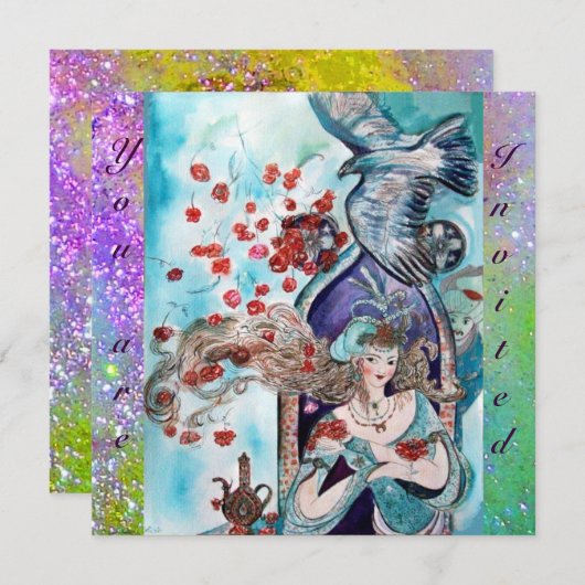 トルコの民話, 明るい赤 青 紫の輝き 招待状 (正面/裏面)