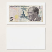 トルコの紙幣、顔値5 lire (正面&裏面)