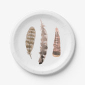 トルコの羽毛のトリオ | ペーパープレート (正面)