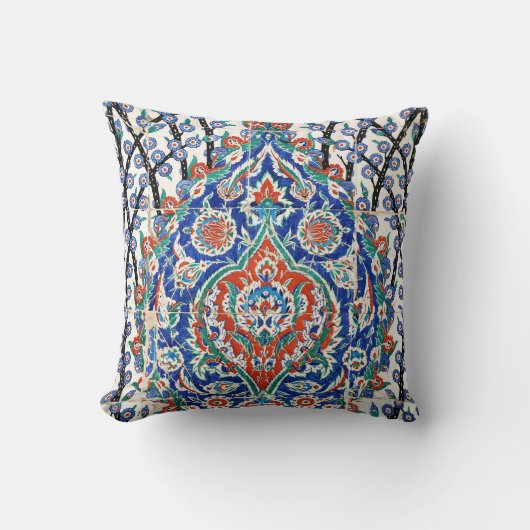 トルコの花のタイル クッション (正面)