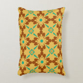 トルコの茶色と黄色のスペインのタイル模様 アクセントクッション (正面(垂直))