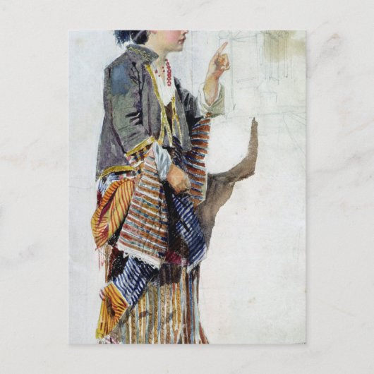トルコの衣装の女の子の姿, 19世紀 ポストカード (正面)