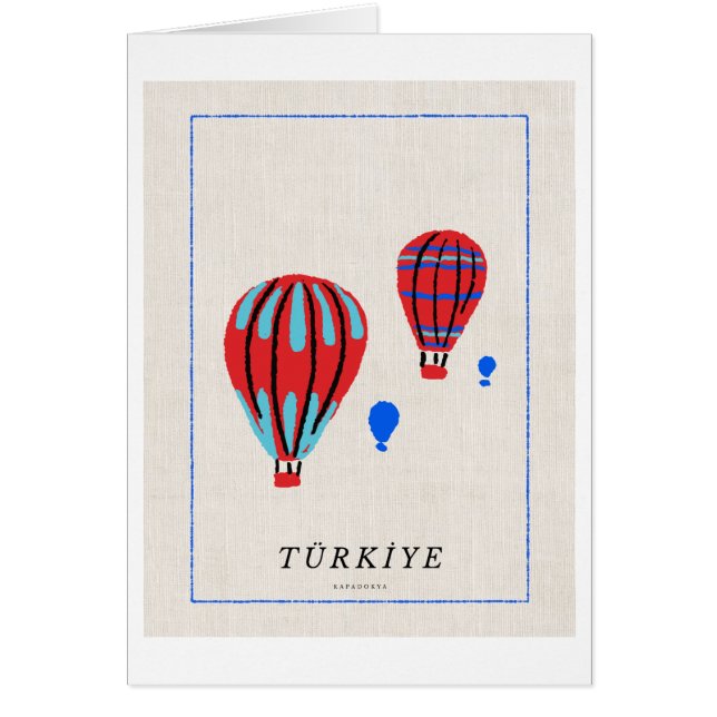 トルコの記念品 - カッパドキアのミニマリストポスター (正面)