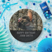 トルコの迷彩柄の狩りのハッピーバースデーの名札 ペーパープレート (パーティー)