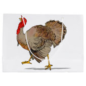 トルコの野生の感謝祭 ラージペーパーバッグ (裏面)